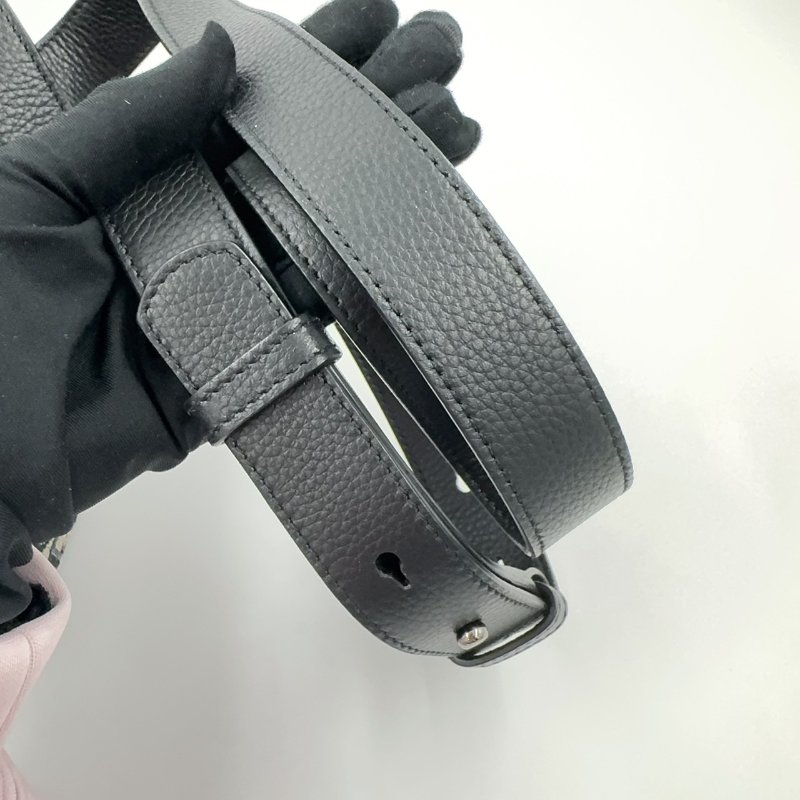 DIOR深藍緹花布拚黑牛皮Saddle迷你男郵差包-9
