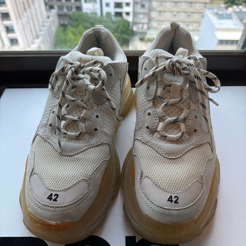 Balenciaga巴黎世家 Triple S Clear Sole 白色氣墊鞋 42