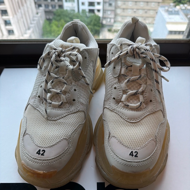 Balenciaga巴黎世家 Triple S Clear Sole 白色氣墊鞋 42-0