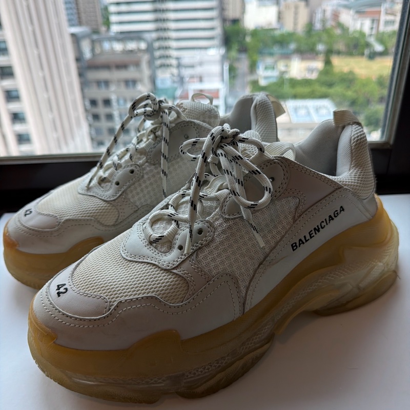 Balenciaga巴黎世家 Triple S Clear Sole 白色氣墊鞋 42-1