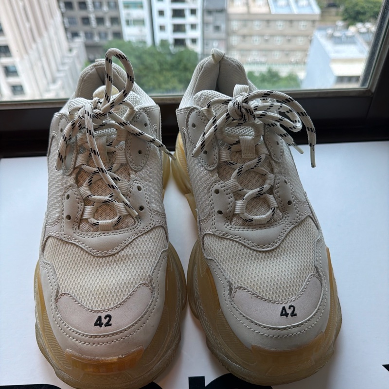 Balenciaga巴黎世家 Triple S Clear Sole 白色氣墊鞋 42-5
