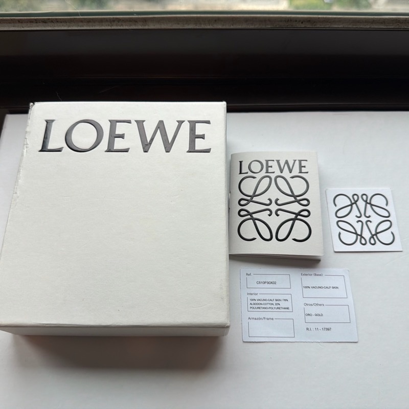 LOEWE Coin cardholder 零錢 卡夾 C660Z40X07 焦糖拚沙色拉鍊卡夾 原廠盒子-1