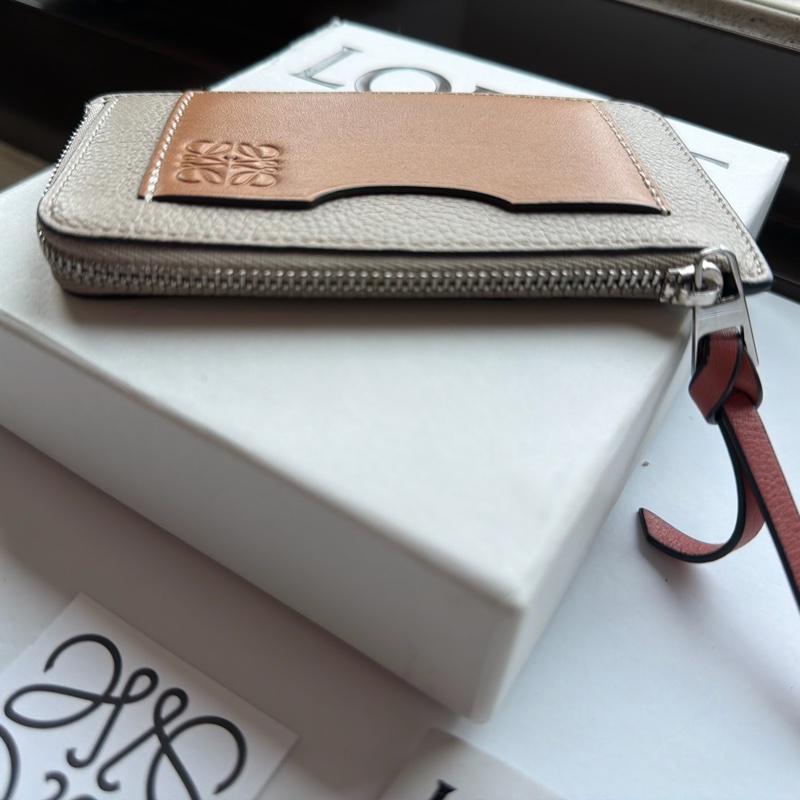 LOEWE Coin cardholder 零錢 卡夾 C660Z40X07 焦糖拚沙色拉鍊卡夾 原廠盒子-8