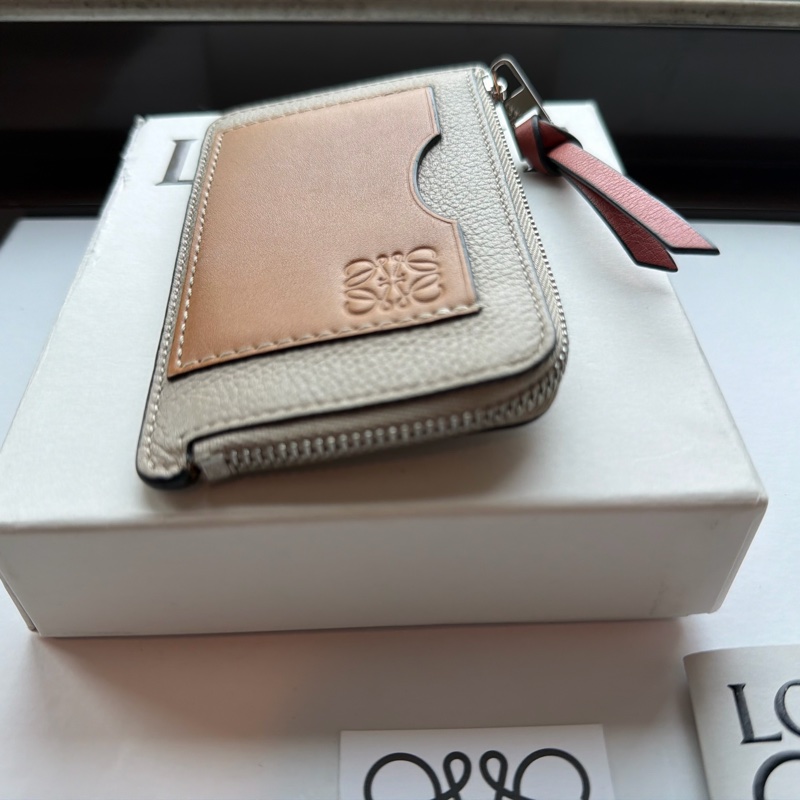 LOEWE Coin cardholder 零錢 卡夾 C660Z40X07 焦糖拚沙色拉鍊卡夾 原廠盒子-9