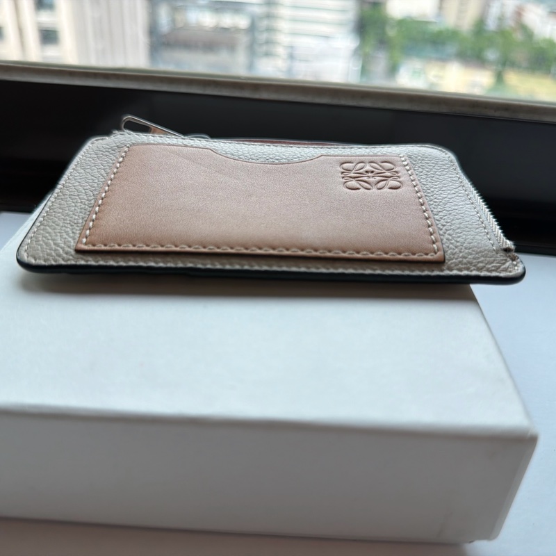 LOEWE Coin cardholder 零錢 卡夾 C660Z40X07 焦糖拚沙色拉鍊卡夾 原廠盒子-10