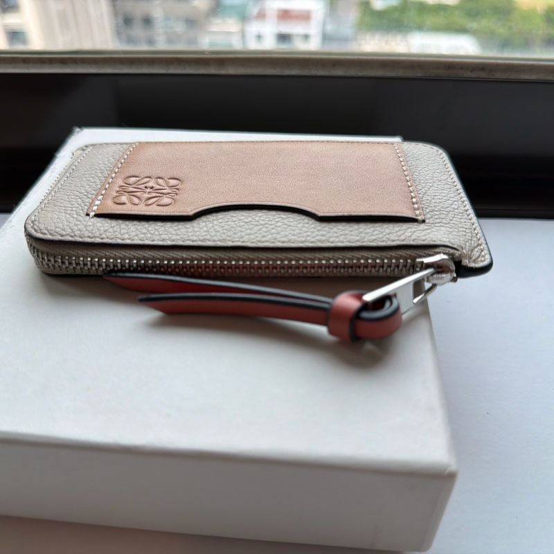 LOEWE Coin cardholder 零錢 卡夾 C660Z40X07 焦糖拚沙色拉鍊卡夾 原廠盒子-11