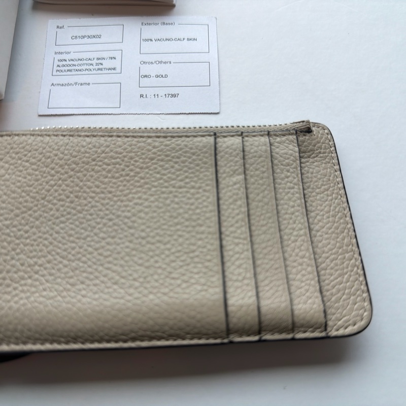 LOEWE Coin cardholder 零錢 卡夾 C660Z40X07 焦糖拚沙色拉鍊卡夾 原廠盒子-14
