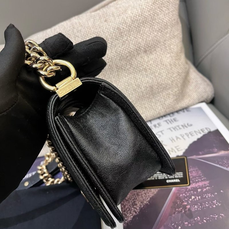 近新品 香奈兒/Chanel LEBOY小號v紋 荔枝紋牛皮-3