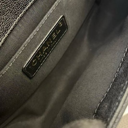 近新品 香奈兒/Chanel LEBOY小號v紋 荔枝紋牛皮-8