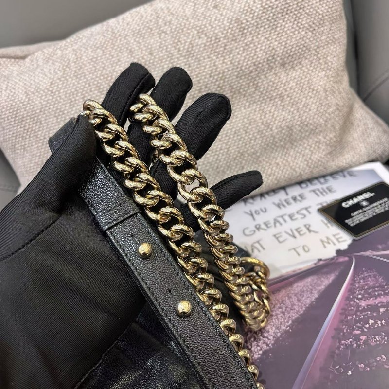 近新品 香奈兒/Chanel LEBOY小號v紋 荔枝紋牛皮-10