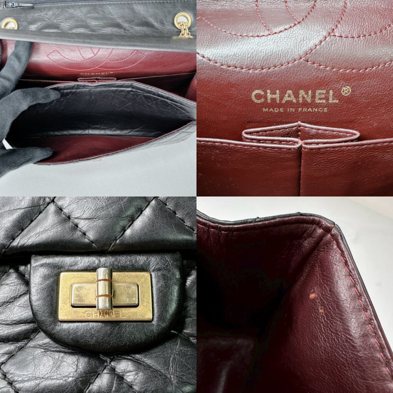 CHANEL 2.55黑金翻蓋鏈帶包-10