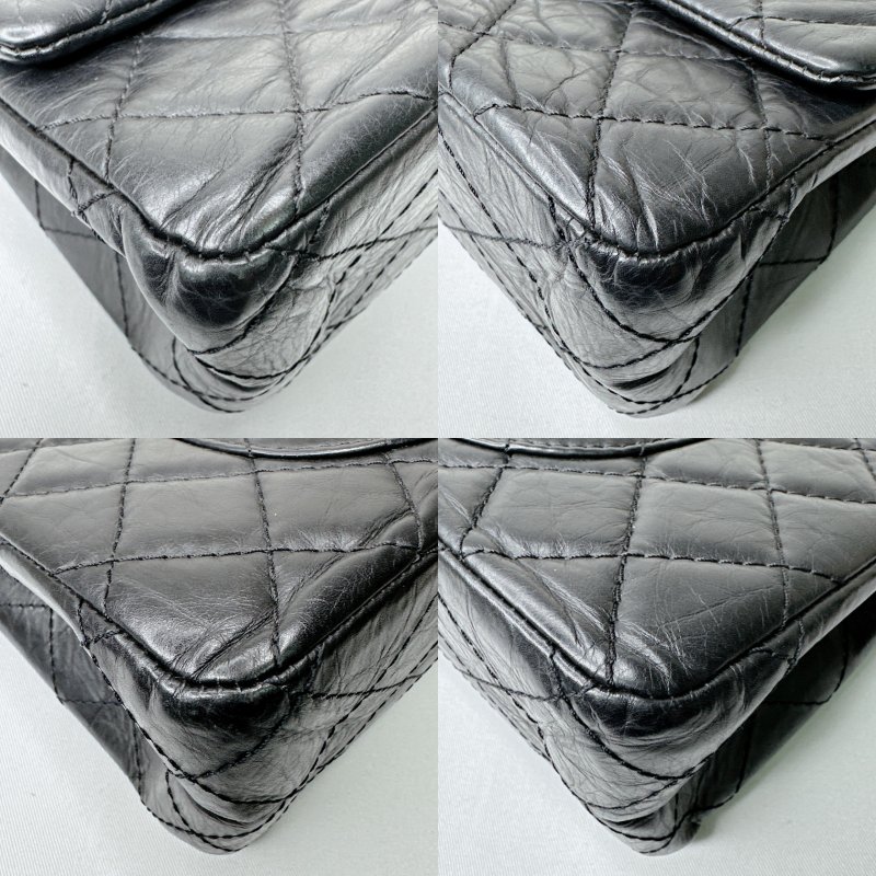 CHANEL 2.55黑金翻蓋鏈帶包-12