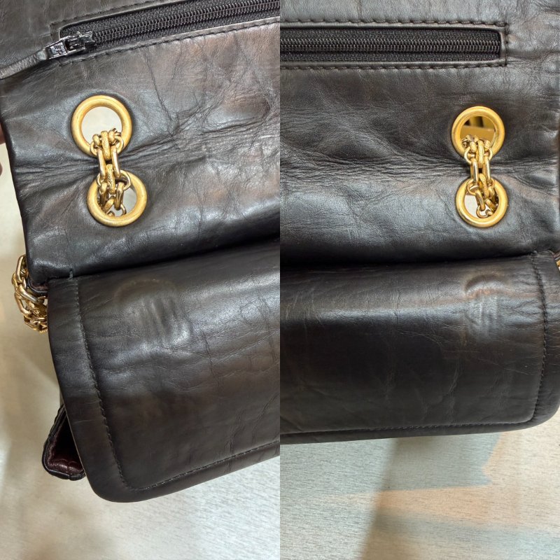 CHANEL 2.55黑金翻蓋鏈帶包-11