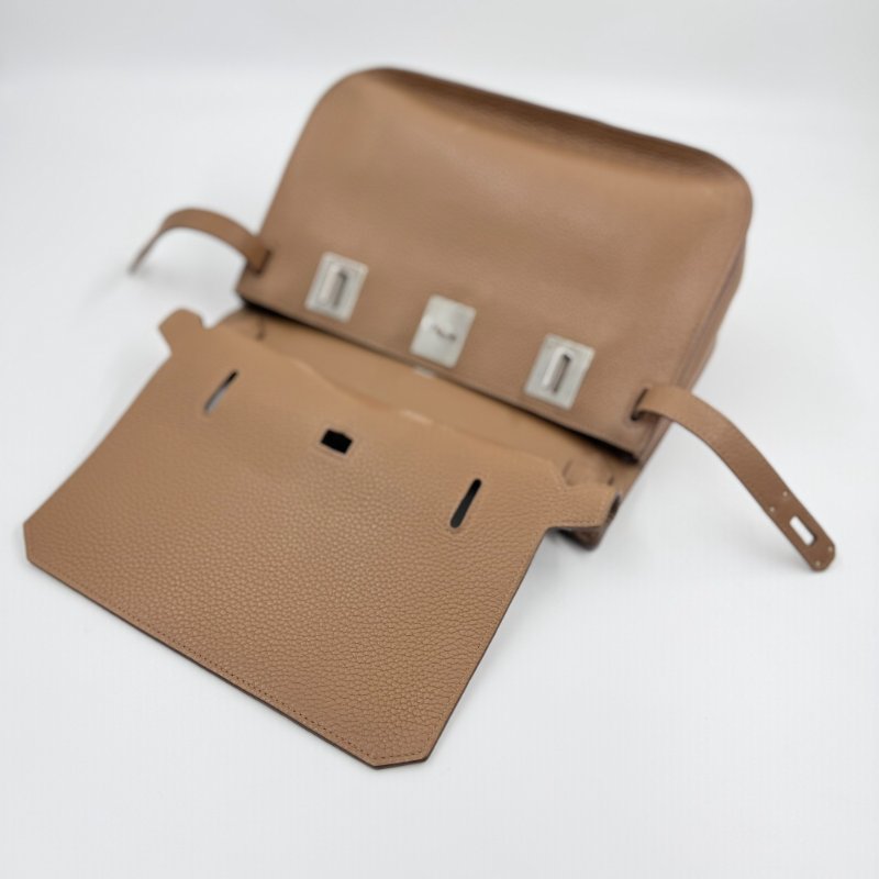 HERMES - 3G栗棕色銀釦T/C Jypsière - 28CM-20