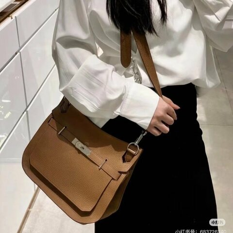 HERMES - 3G栗棕色銀釦T/C Jypsière - 28CM