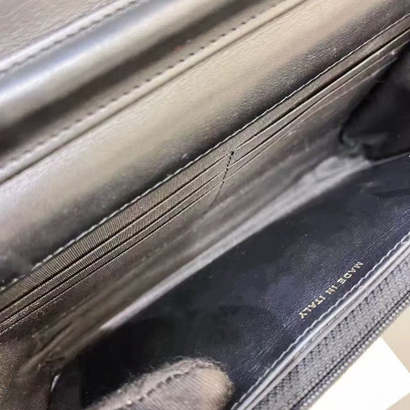 香奈兒/Chanel LEBOY黑金荔枝紋woc 荔枝皮淡金扣-8