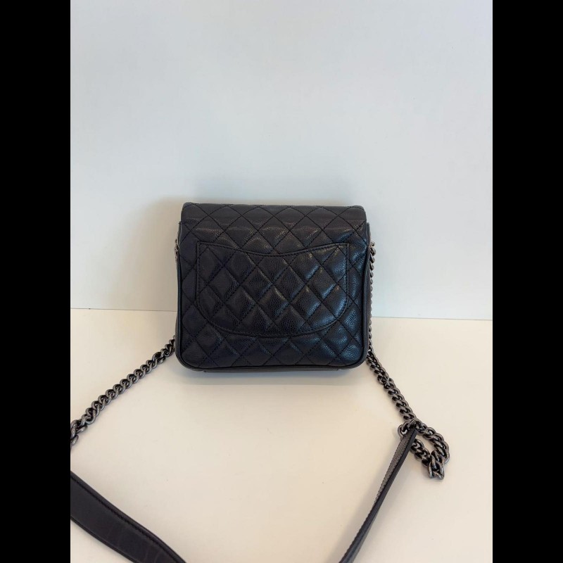 Chanel mini square 
黑銀荔枝牛皮-1