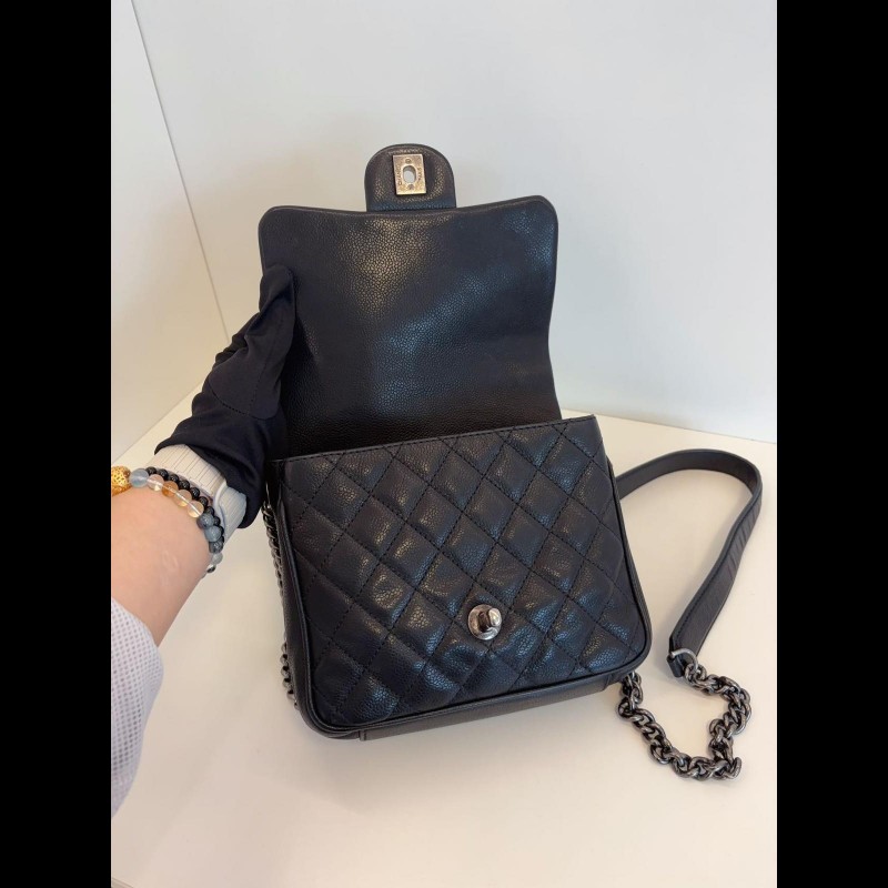 Chanel mini square 
黑銀荔枝牛皮-6