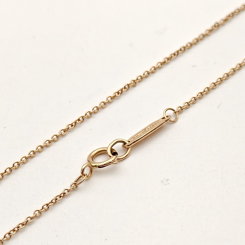 TIFFANY&CO 18K玫瑰金鑽石Atlas羅馬數字滿鑽圓環項鏈-3