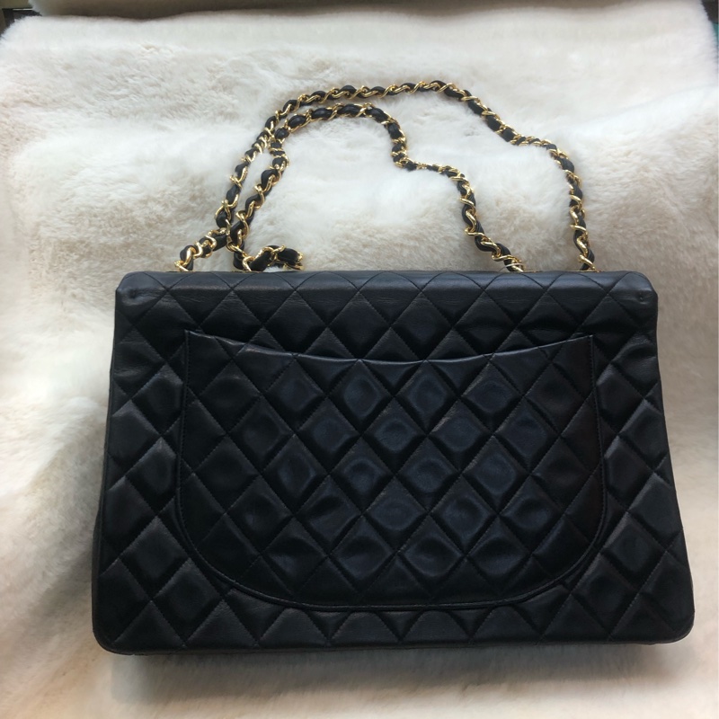 Chanel 貝嫂黑金 羊皮33cm  XC453-1