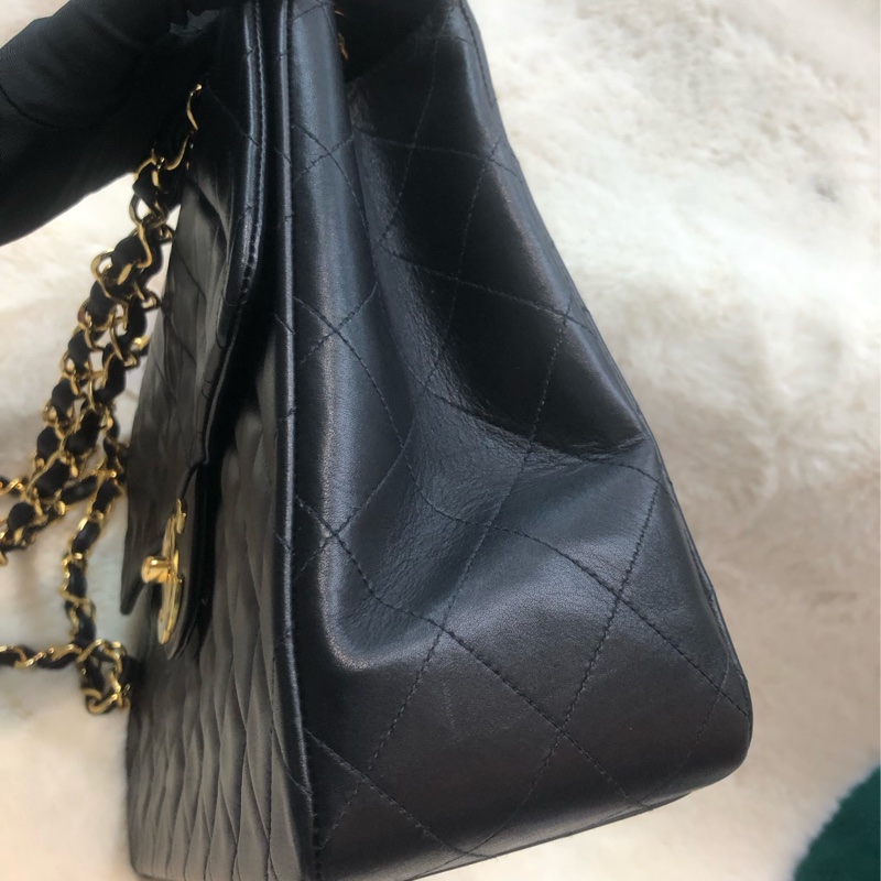Chanel 貝嫂黑金 羊皮33cm  XC453-3