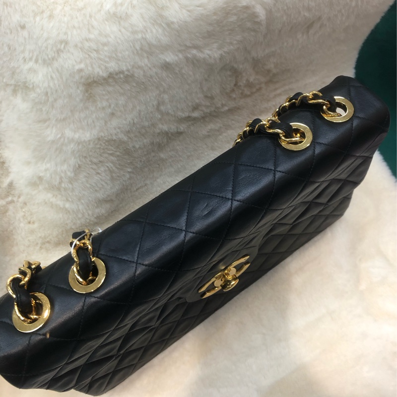 Chanel 貝嫂黑金 羊皮33cm  XC453-4
