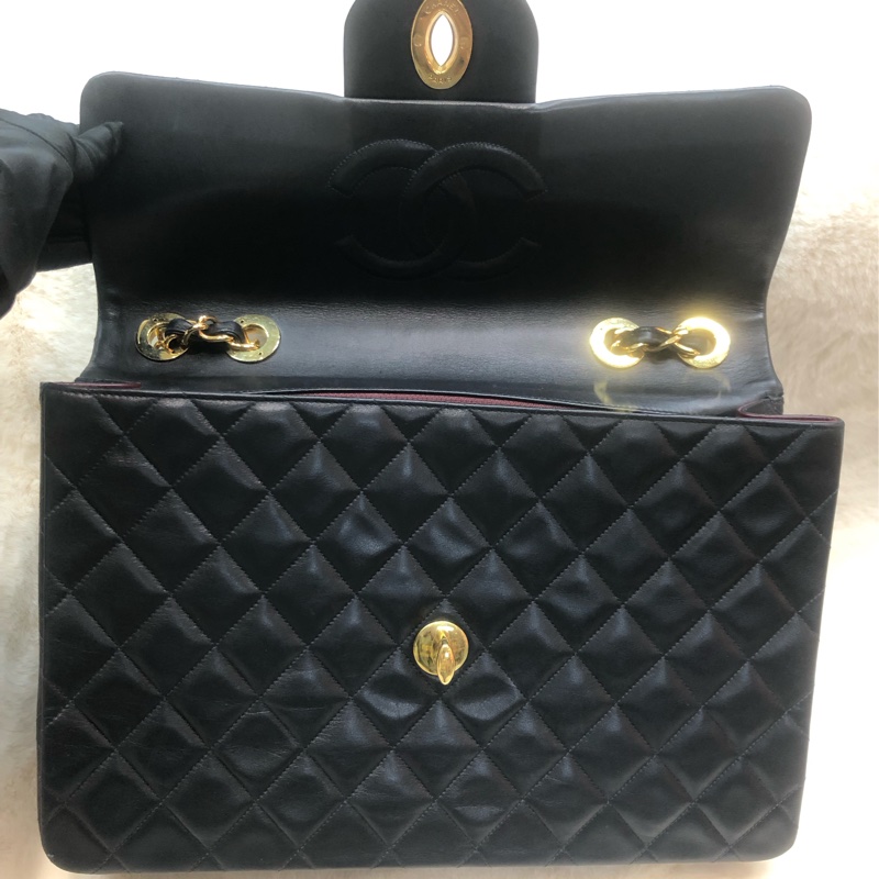 Chanel 貝嫂黑金 羊皮33cm  XC453-14