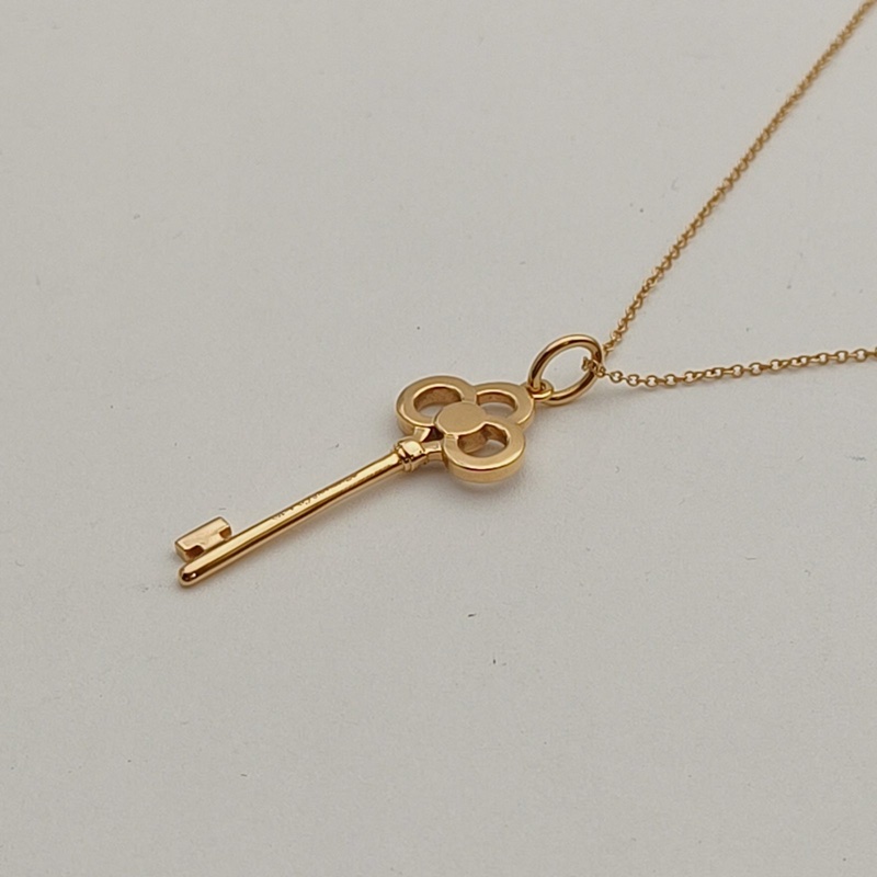 TIFFANY&CO TiffanyKeys皇冠鑰匙項鏈中號半鑽18K玫瑰金/鑽石-2
