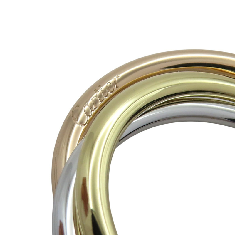18K 三色三金 黑色絲繩 Trinity 三環項鍊【Cartier 卡地亞】-4
