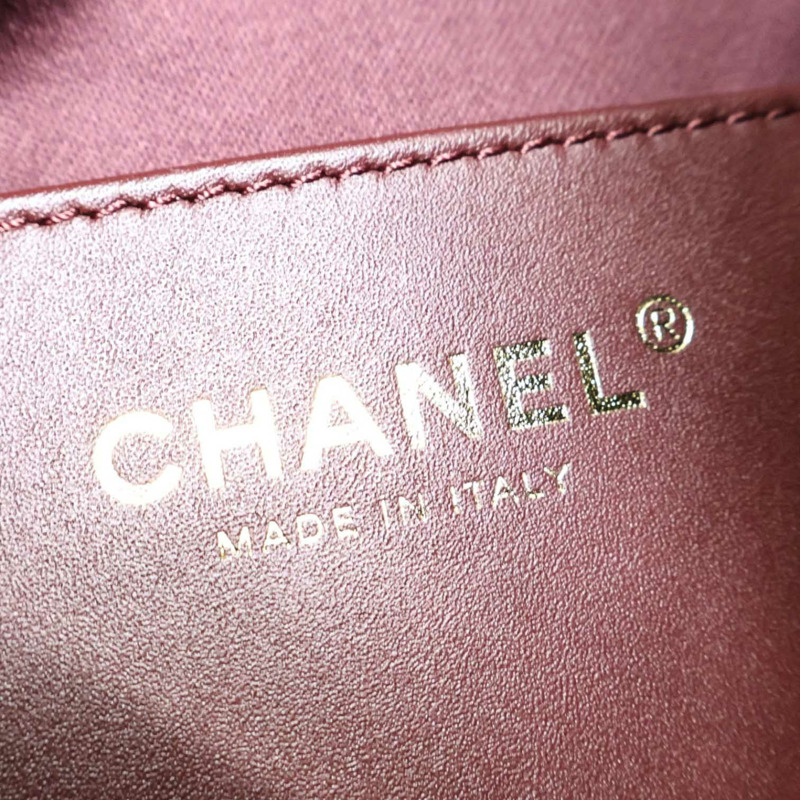 酒紅色 菱格紋 牛皮 25 小型 鍊帶 肩背包【CHANEL 香奈兒】 AS5293-5