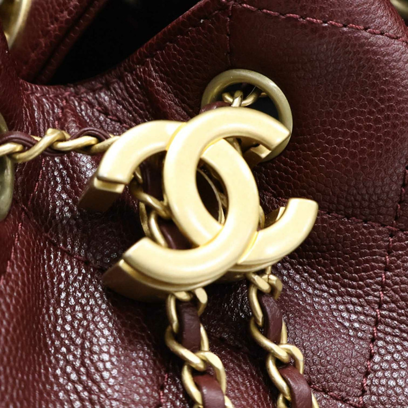 酒紅色 菱格紋 牛皮 25 小型 鍊帶 肩背包【CHANEL 香奈兒】 AS5293-7