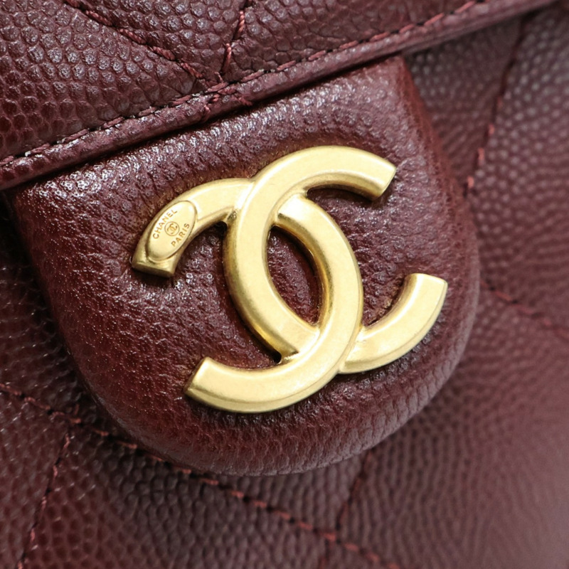 酒紅色 菱格紋 牛皮 25 小型 鍊帶 肩背包【CHANEL 香奈兒】 AS5293-9