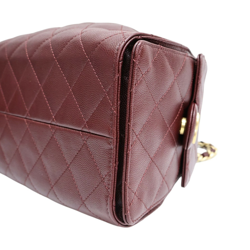 酒紅色 菱格紋 牛皮 25 小型 鍊帶 肩背包【CHANEL 香奈兒】 AS5293-12