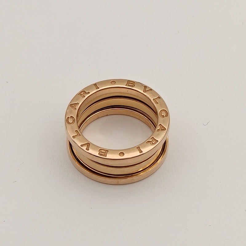 BVLGARI B.ZERO1彈簧戒指三圈18K玫瑰金49-2