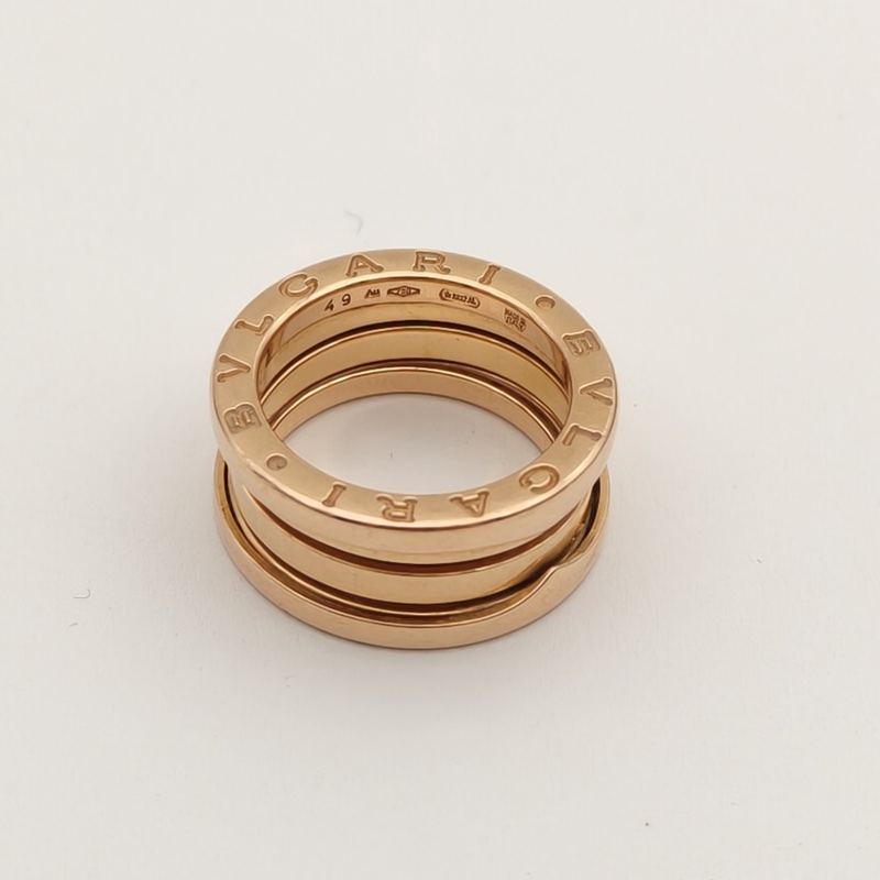 BVLGARI B.ZERO1彈簧戒指三圈18K玫瑰金49-3