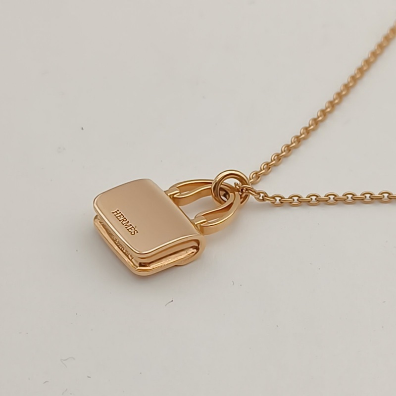 HERMES AmulettesConstance康康項鏈滿鑽新扣18K玫瑰金/鑽石-2