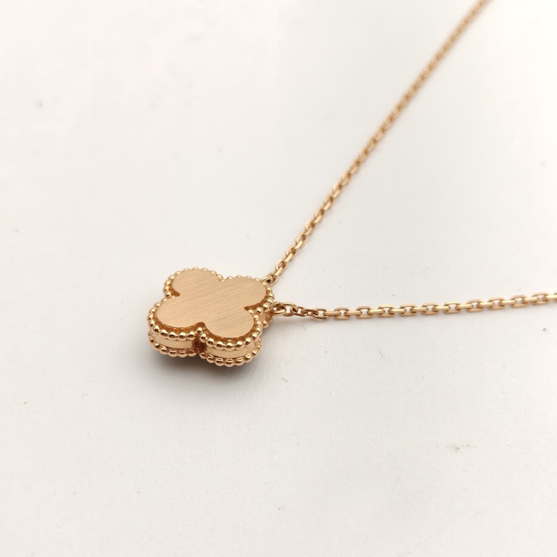 VAN CLEEF&ARPELS VintageAlhambra中號單花項鏈2016年聖誕18K玫瑰金/鑽石/縞瑪瑙-2