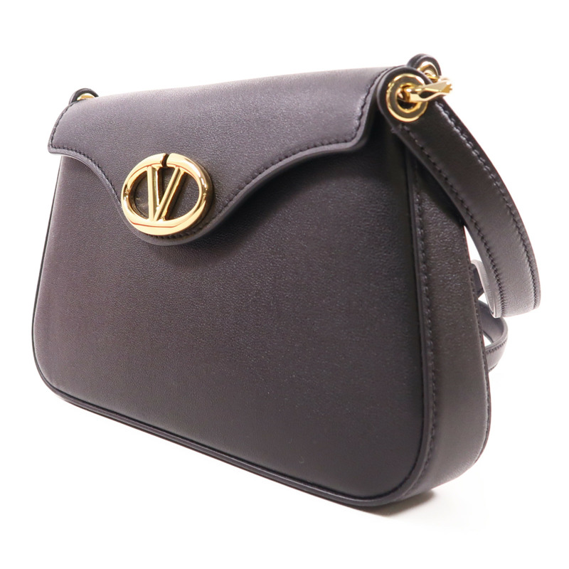 Valentino 【激減優惠】牛皮皮革V Logo Cross Bag金扣肩背袋-2