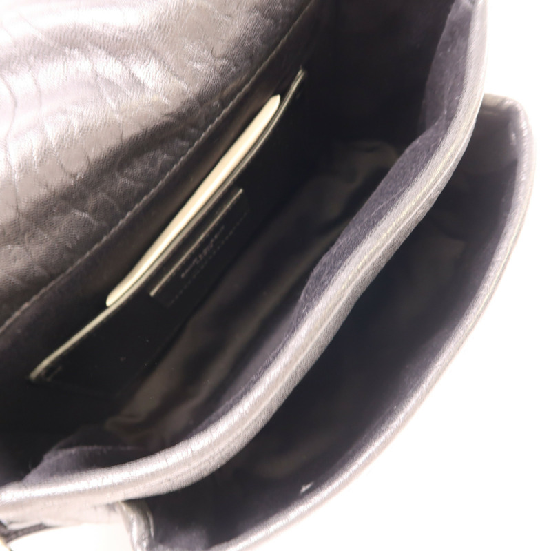SAINT LAURENT 【激減優惠】羊皮皮革Niki Messenger Bag銀扣肩背袋-11