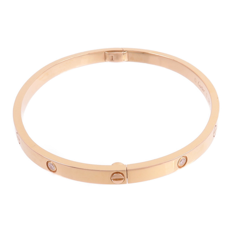 CARTIER 18K玫瑰金Love Bracelet鑽石手鐲-1