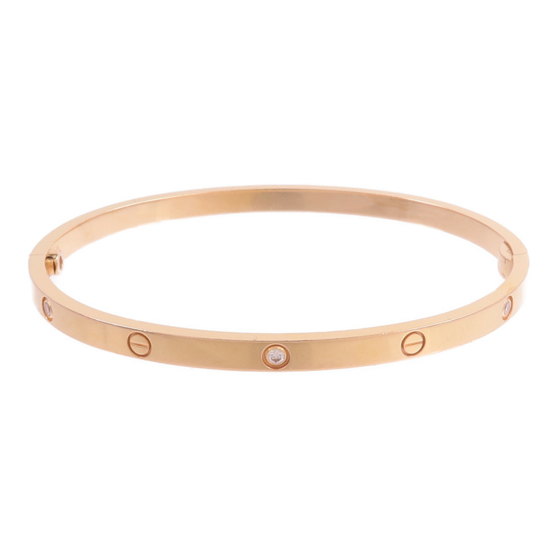 CARTIER 18K玫瑰金Love Bracelet鑽石手鐲-2