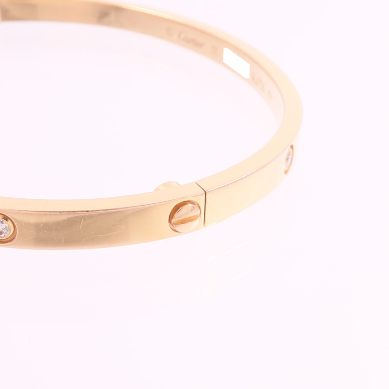 CARTIER 18K玫瑰金Love Bracelet鑽石手鐲-6