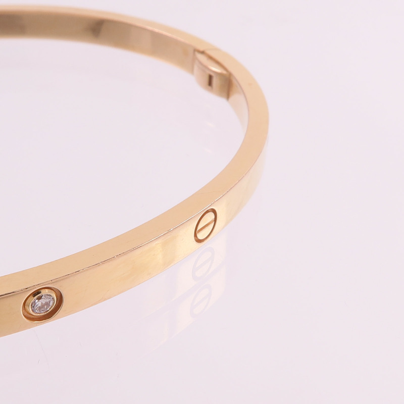 CARTIER 18K玫瑰金Love Bracelet鑽石手鐲-7