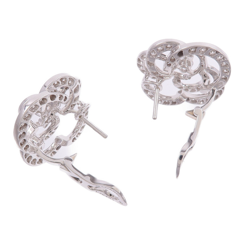 CHANEL 18K白金Fil De Camelia Earrings鑽石耳環-3