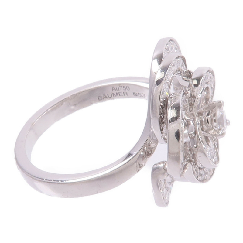 CHANEL 18K白金Camellia Ring鑽石戒指-3