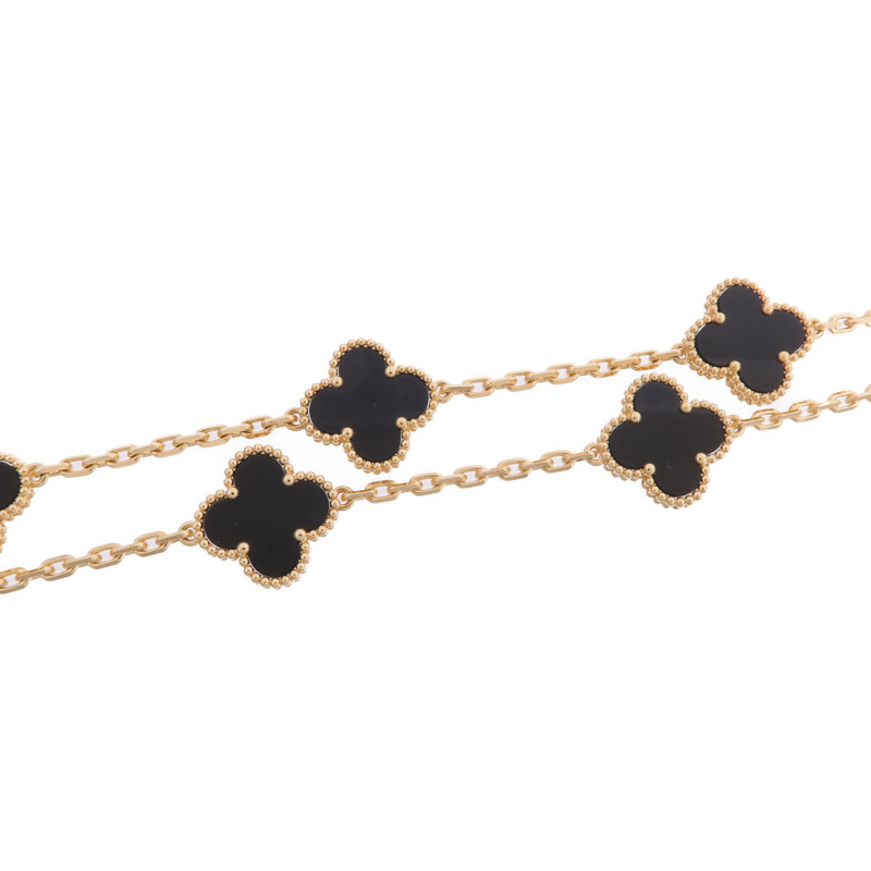 Van Cleef & Arpels 18K黃金Vintage Alhambra 10 Motifs Necklace縞瑪瑙項鍊-2