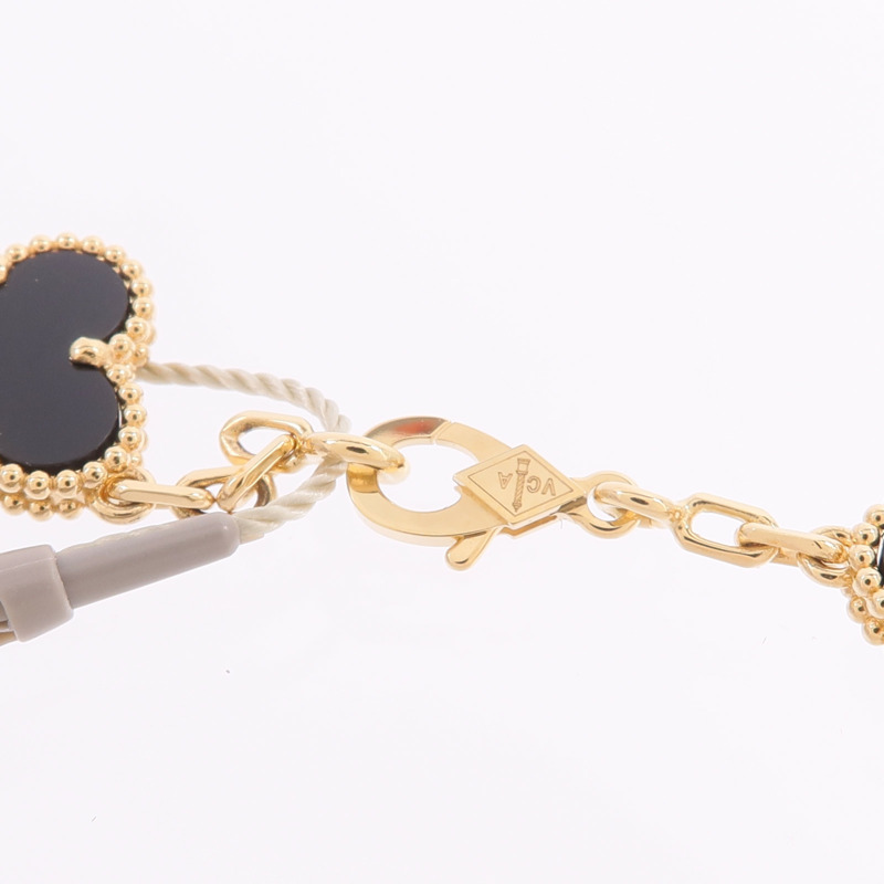 Van Cleef & Arpels 18K黃金Vintage Alhambra 10 Motifs Necklace縞瑪瑙項鍊-4