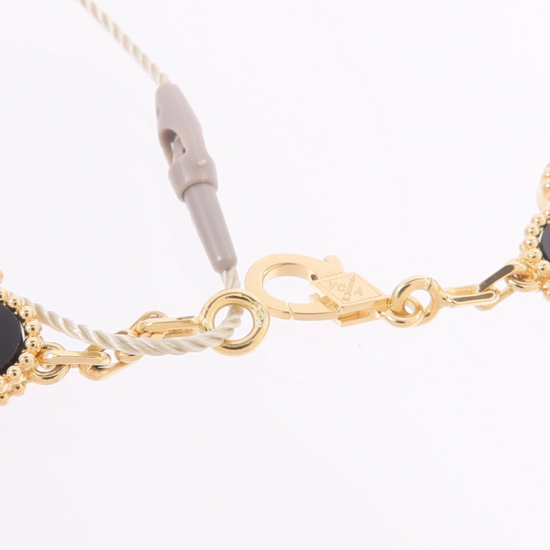 Van Cleef & Arpels 18K黃金Vintage Alhambra 10 Motifs Necklace縞瑪瑙項鍊-5