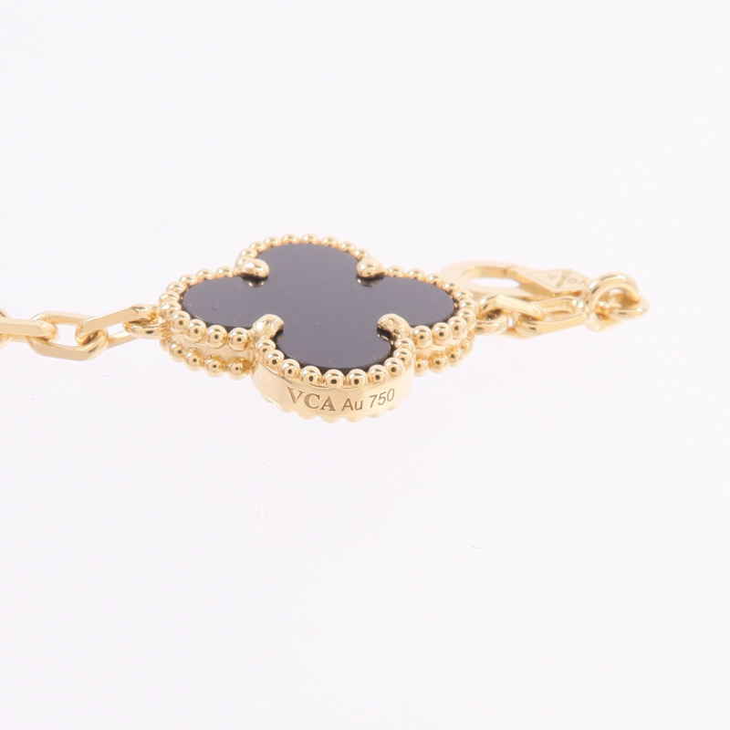 Van Cleef & Arpels 18K黃金Vintage Alhambra 10 Motifs Necklace縞瑪瑙項鍊-6