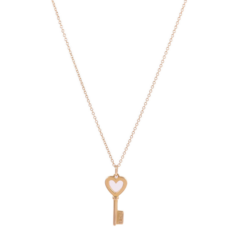 TIFFANY＆CO 18K玫瑰金Heart Key Pendant項鍊-1